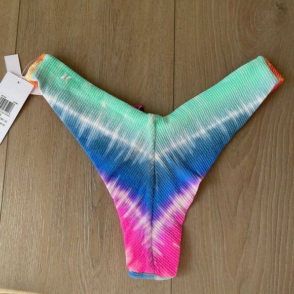 NEW Hurley Womens XL Rainbow Ombre Cheeky Scoop Bikini Bottom Swimwear - Picture 7 of 11